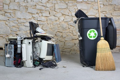 Business waste removal team at work in Staines